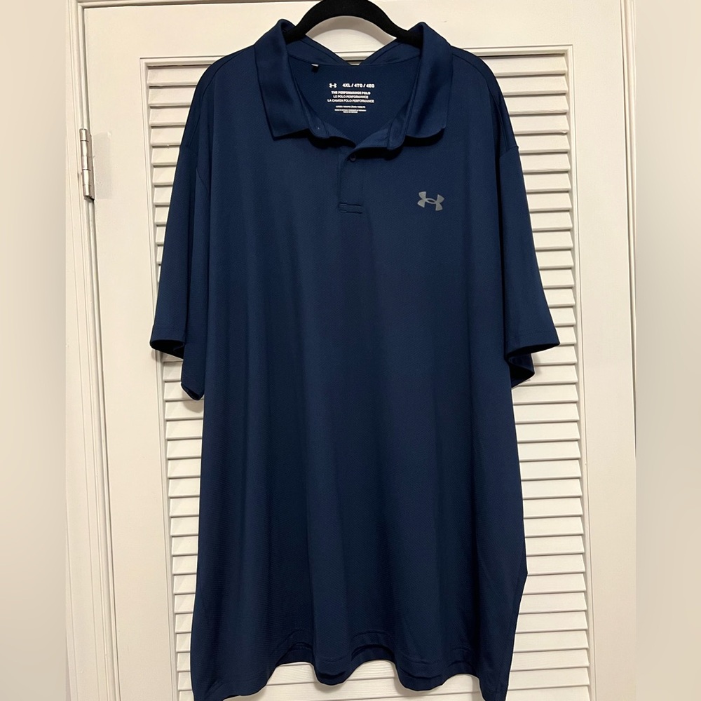 Under Armour Blue Performance Polo Shirt Loose Fit